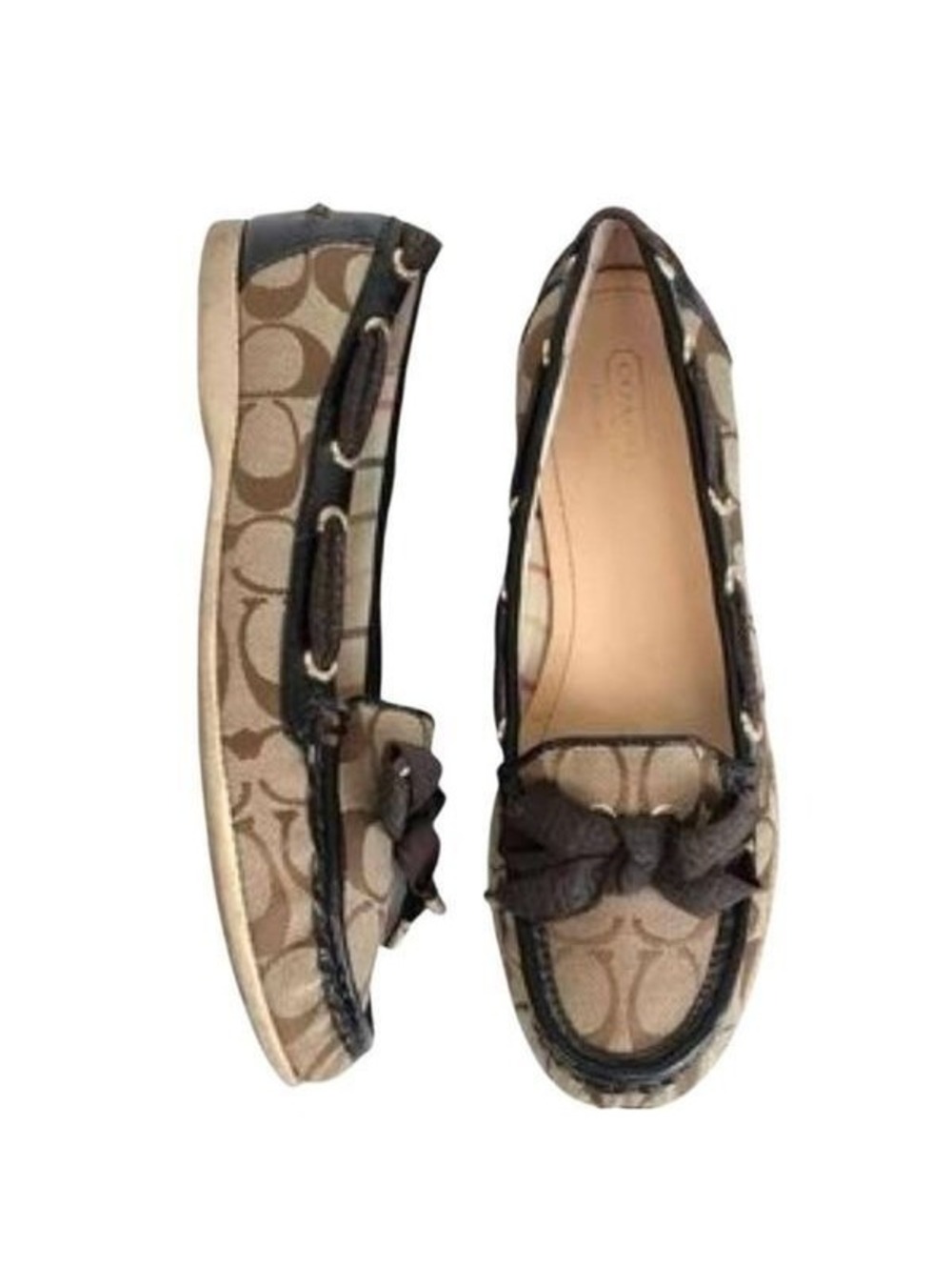 Coach Women's Carisa Brown Monogram Loafers with Box 8.5M